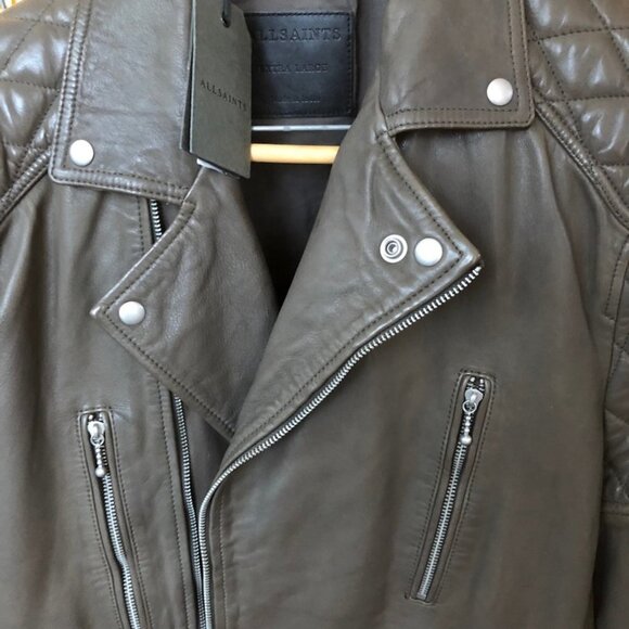 ALLSAINTS Men's YUKU leather biker jacket, Small - Picture 4 of 14
